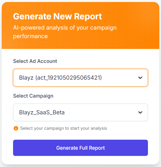 Blayz SaaS Beta campaign analysis dashboard